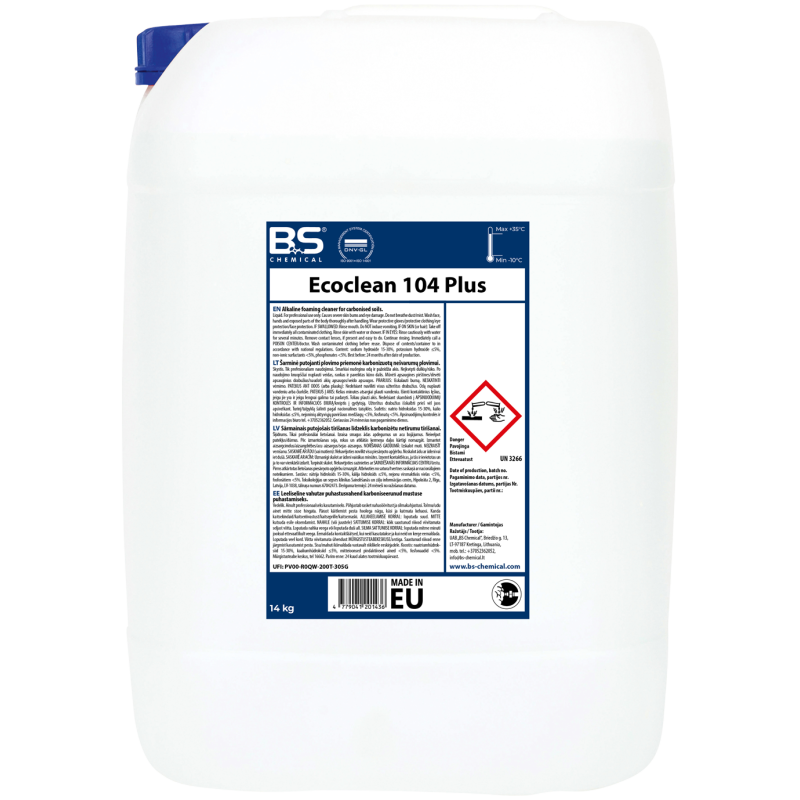 Ecoclean 104 Plus sārmains, putojošs mazgāšanas līdzelis, 14kg