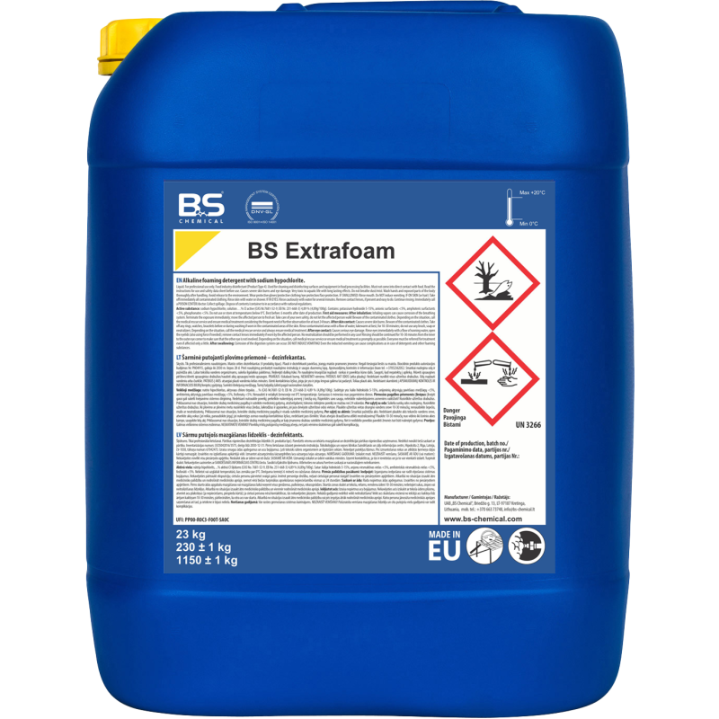 Extrafoam putojošs mazgāšanas un dezinfekcijas līdzeklis, 23kg