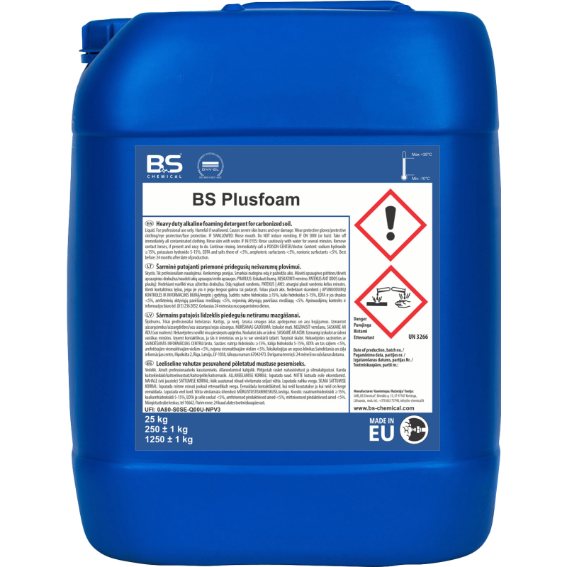 Plusfoam putojošs, stipri sārmains mazgāšanas līdzeklis, 25kg