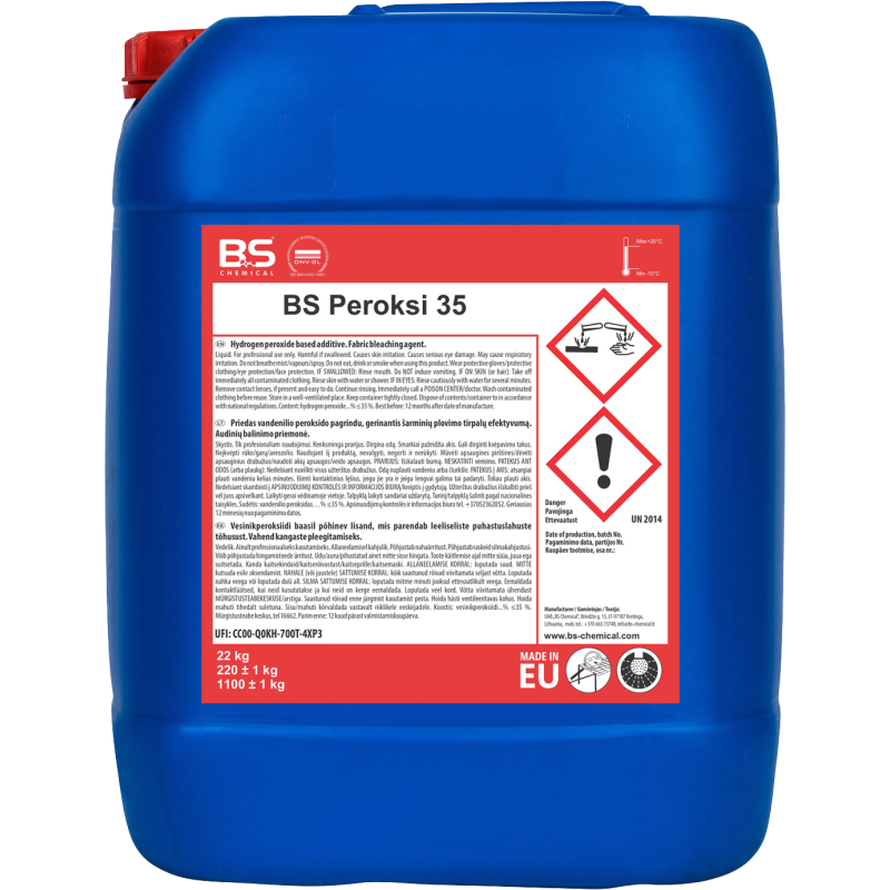 Peroksi 35 koncentrēts dezinfekcijas līdzeklis, 22kg