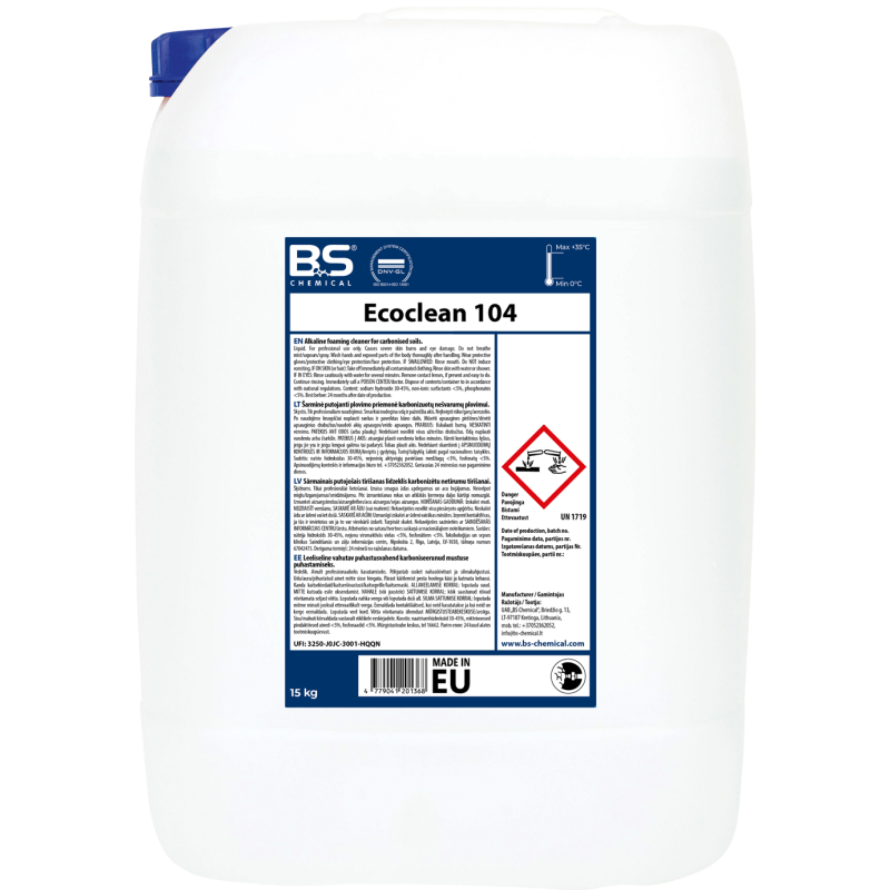 Ecoclean 104 plus sārmains, putojošs mazgāšanas līdzelis, 14kg