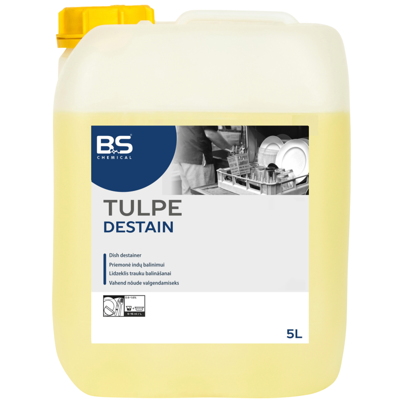 Tulpe Destain sārmains trauku balināšanas līdzeklis, 5L