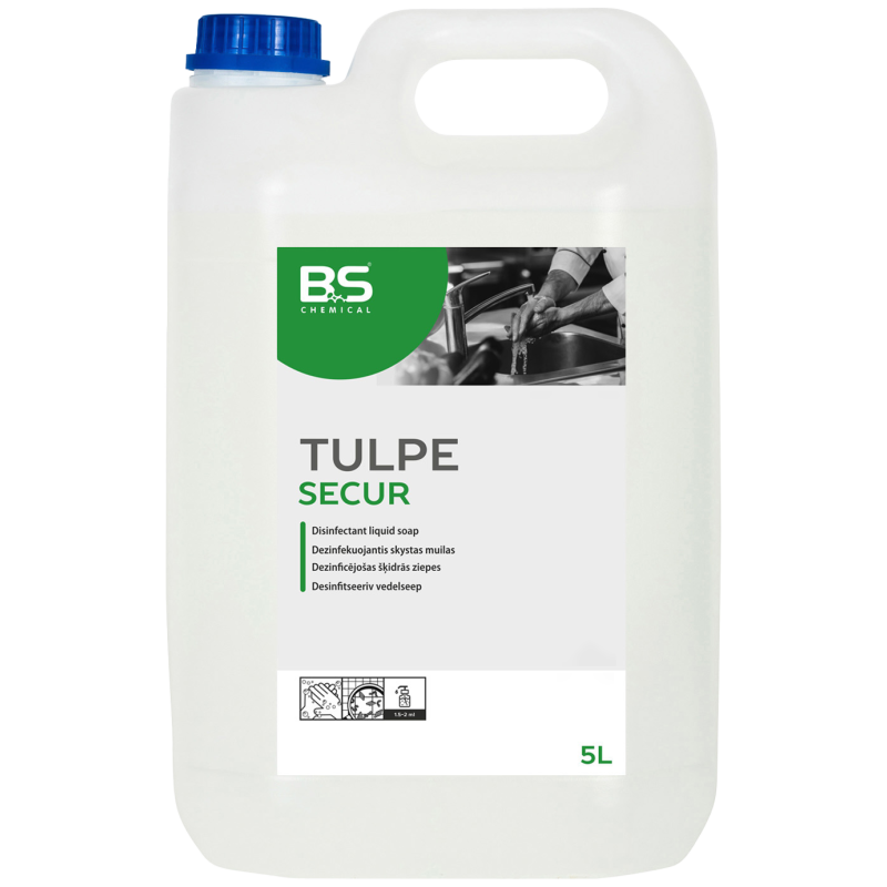 Tulpe Secur, šķidrās ziepes ar dezinfekciju, 5L