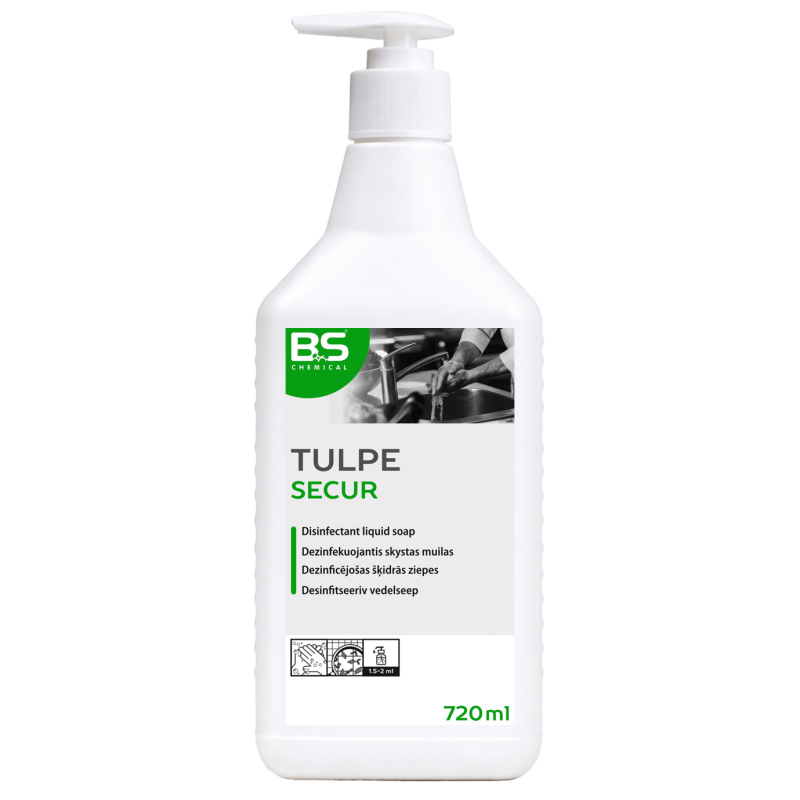 Tulpe Secur, šķidrās ziepes ar dezinfekciju, 720ml