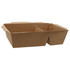Kārba ar 2 nodalījumiem, Kraft, 18x12x5cm, 1200ml