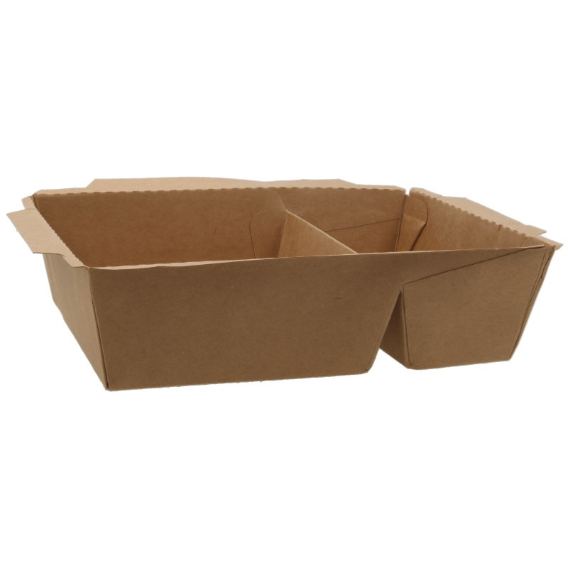 Kārba ar 2 nodalījumiem, Kraft, 18x12x5cm, 1200ml