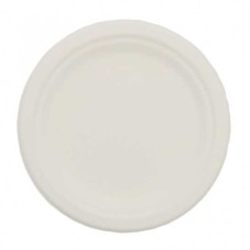 Šķīvis, cukurniedru, apaļš, balts, 17.4 cm