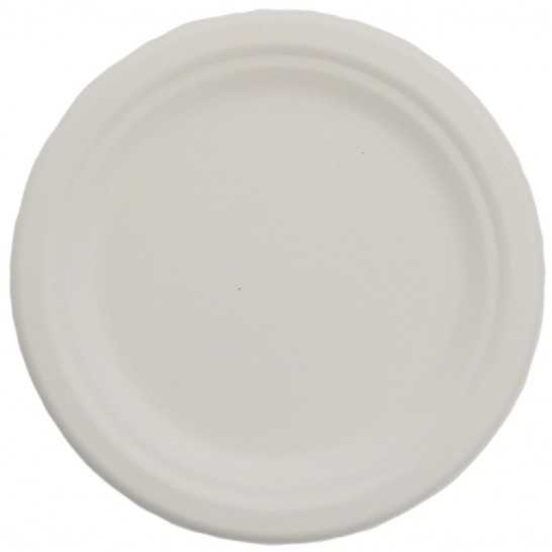  Šķīvis, cukurniedru, apaļš, balts, 26.1 cm