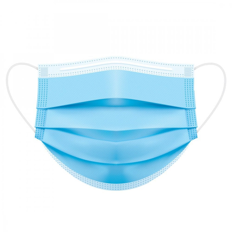 Vienreizlietojamā medicīniskā sejas maska TYPE2R, 3 slāņi, zila