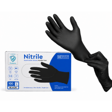 Cimdi nitrila Z-Diamante, bez pūdera, melni, L