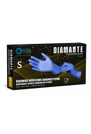 Cimdi nitrila Diamante, bez pūdera, zili, S