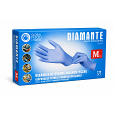 Cimdi nitrila Diamante, bez pūdera, zili, M