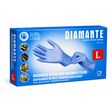 Cimdi nitrila Diamante, bez pūdera, zili, XL