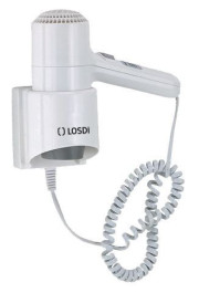 Pie sienas stiprināmais matu fēns 1200W, divi ātrumi, balts