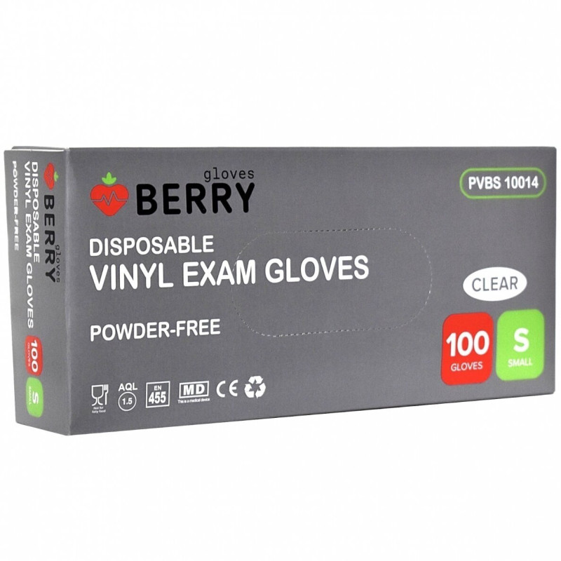 Cimdi vinila BERRY, bez pūdera, S