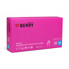 Cimdi nitrila BERRY Rosy Pink , bez pūdera, tumši rozā, M
