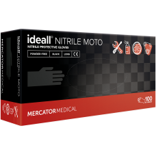 Cimdi nitrila Ideal Nitril MOTO, bez pūdera, melni, XL