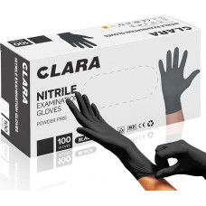 Cimdi nitrila CLARA, bez pūdera, melni, L