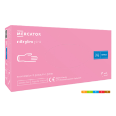 Cimdi nitrila NITRYLEX, bez pūdera, rozā, L