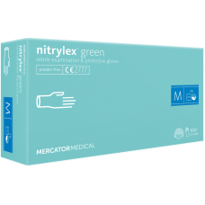 Cimdi nitrila NITRYLEX, bez pūdera, zaļi, M
