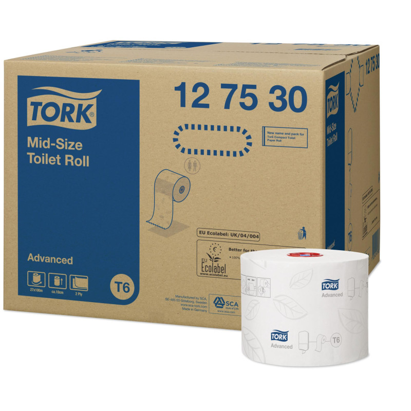 Tork tualetes papīrs T6 Midsize, 2k, 100m