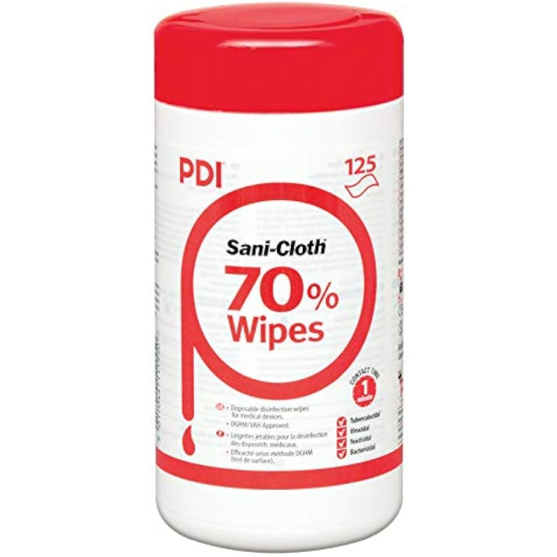 Sani-Cloth 70 ar spirtu lietošanai gatavas salvetes (iepakojumā 125 salvetes)
