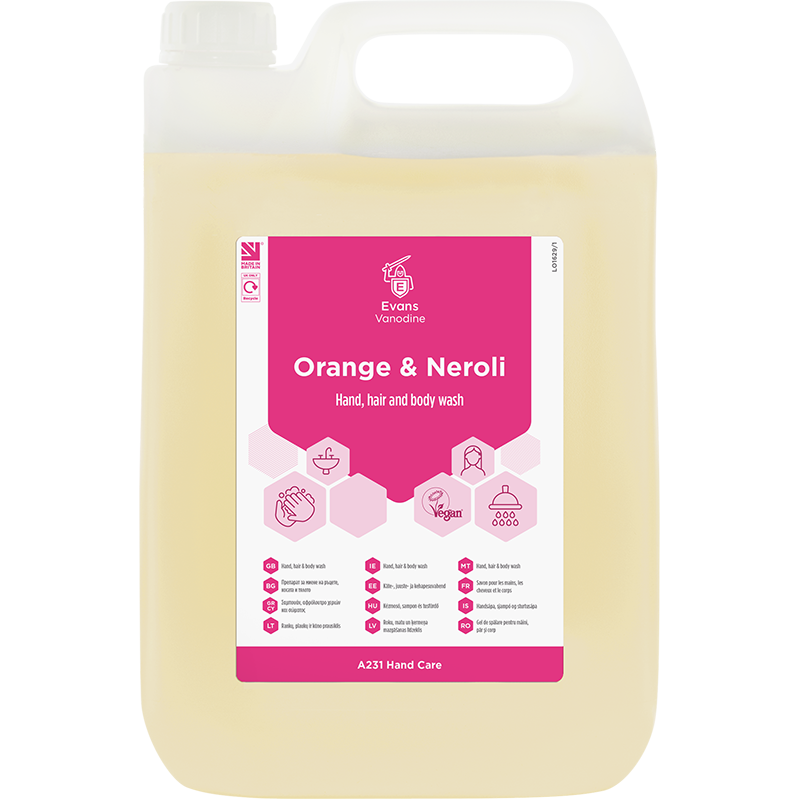 Orange & Neroli roku un ķermeņa ziepes, 5L
