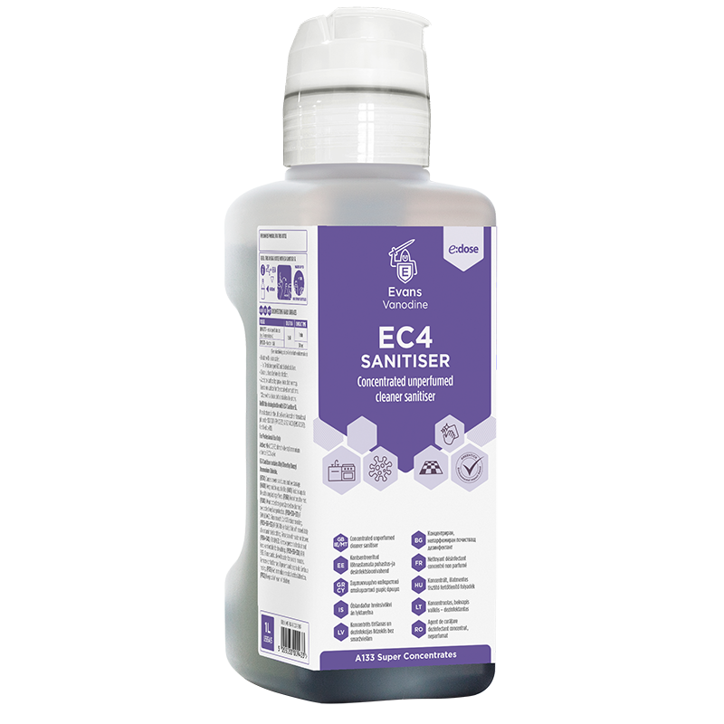 EC4 Sanitiser Spēcīgi koncentrēts dezinfekcijas līdzeklis, 1L