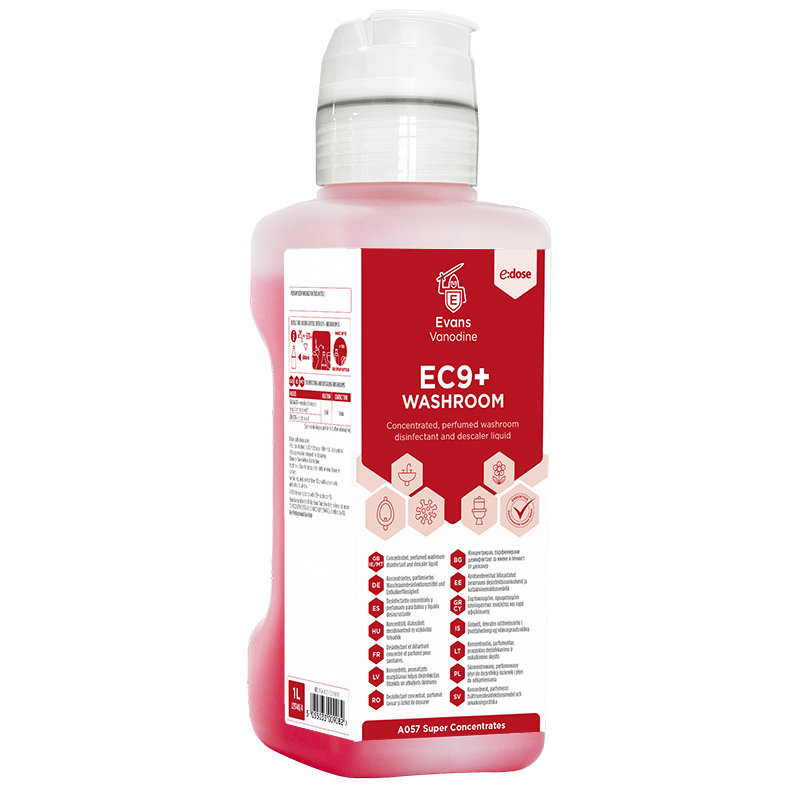 EC9+ Washroom spēcīgi koncentrēts baktericīds tīrītājs un atkaļķotājs, 1L