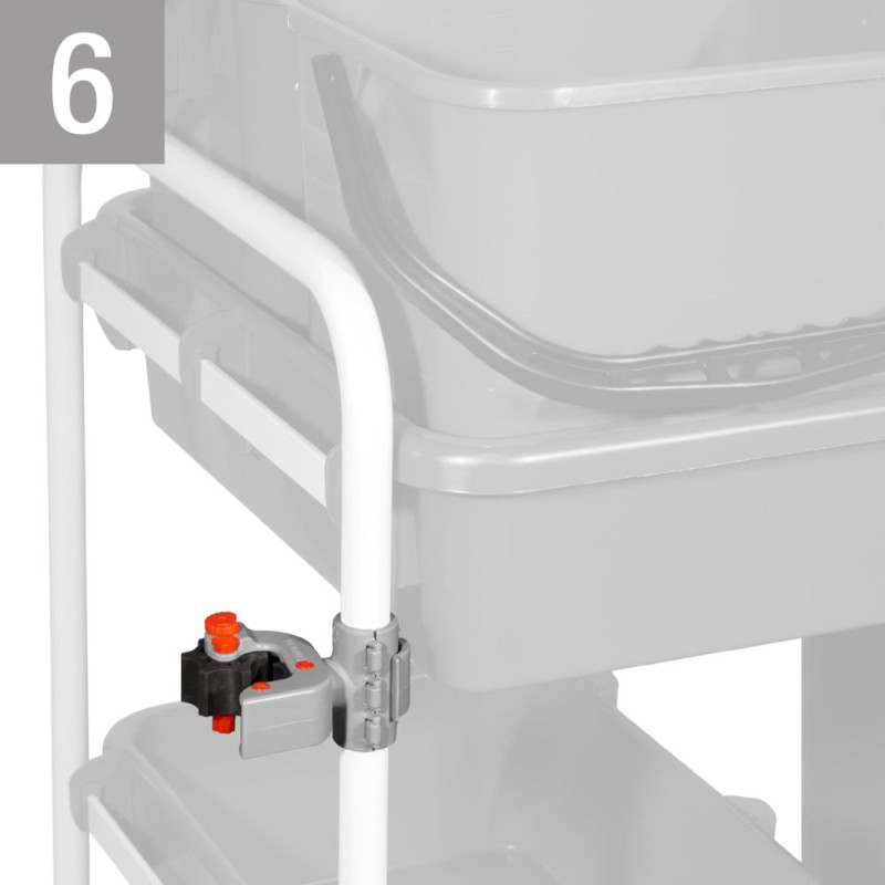 Inventāra turētājs uzkopšanas ratiem, fiksatora D2cm, gumijas
