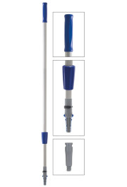 Teleskopisks kāts ar adopteri, alumīnija, 2x1.25m