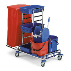 Rati telpu uzkopšanai JUMBO QUICK R3090, 2x15L spaiņi, nospiedējs, plaukti, atktirumu maisa turētājs