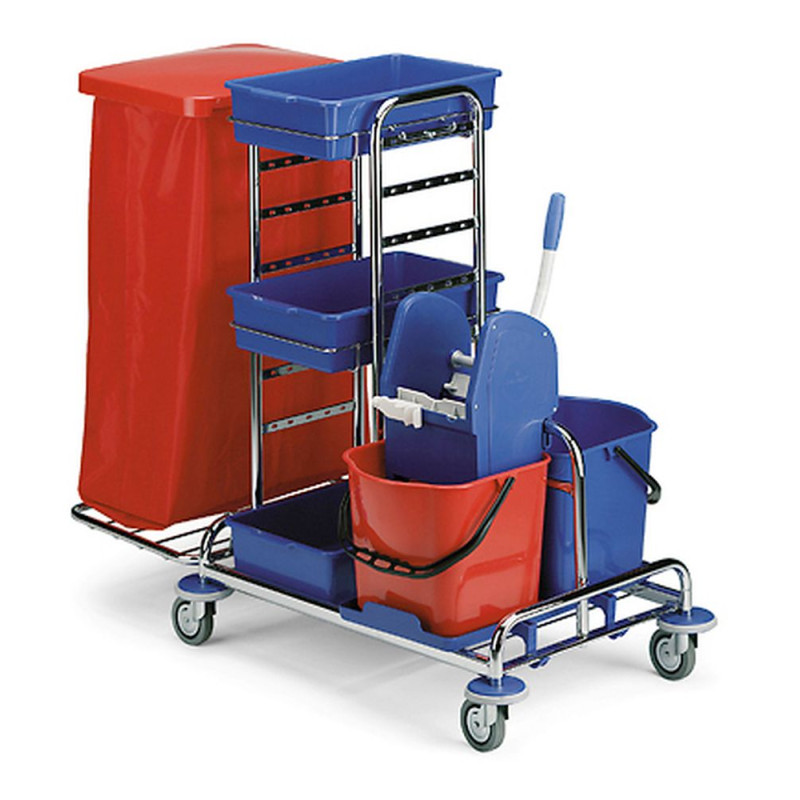 Rati telpu uzkopšanai JUMBO QUICK R3090, 2x15L spaiņi, nospiedējs, plaukti, atktirumu maisa turētājs