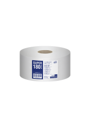Tualetes papīrs ruļļos Mini Jumbo Grite Professional Super 180 T, balts, 100% celuloze, 2k, 180m