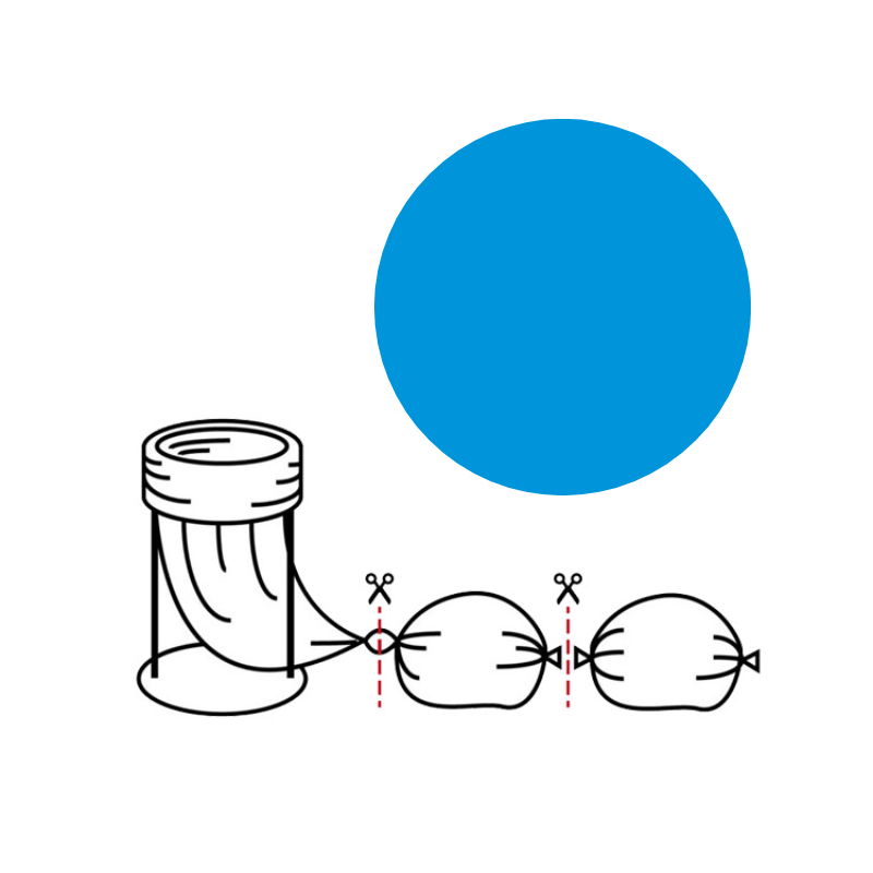 Atkritumu maiss zils, Mini Fixed turētājam, 20mikr, 60m