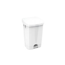 Atkritumu tvertne BINNY, ar vāku un pedāli, balta, 50L