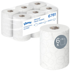 KLEENEX Ultra Slimroll roku dvieļi ruļļos, balti, 2k, 100m