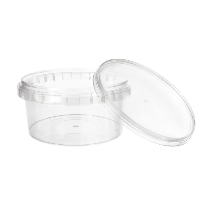 Kārba apaļa ar vāku, PP, caurspīdīga, D13.3/6.4cm, 500ml