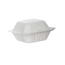 Burgeru kārba ar vāku, cukurniedru, 15.2x15x2x8cm