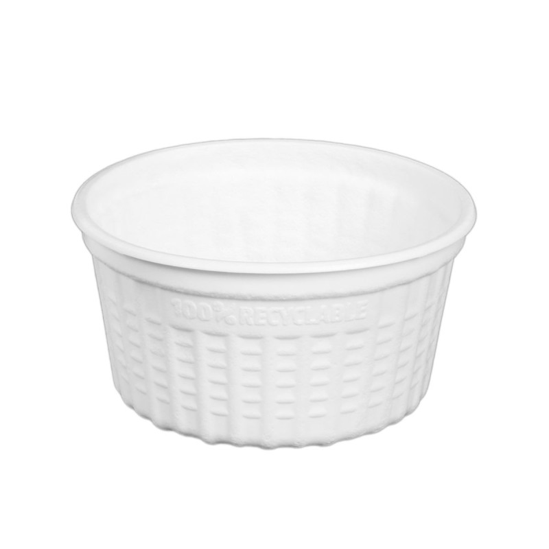 Trauki PP karstajiem ēdieniem, apaļi, balti, 350ml, D115/60mm (25gab/pakā)
