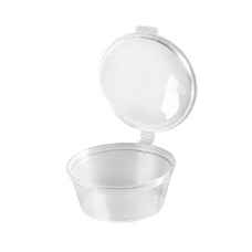Mērces trauks ar atlokāmu vāku, PP , caurspīdīgs, D6.2cm, 50ml