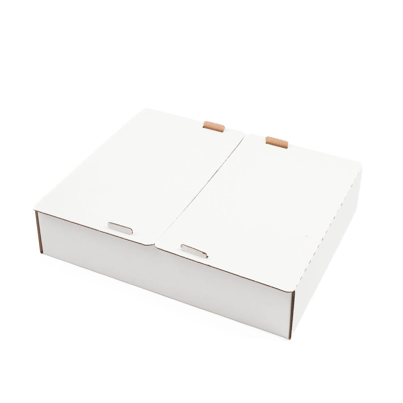 Gofrētā kartona kaste konditorejas izstrādājumiem, 60x40x10cm, balta