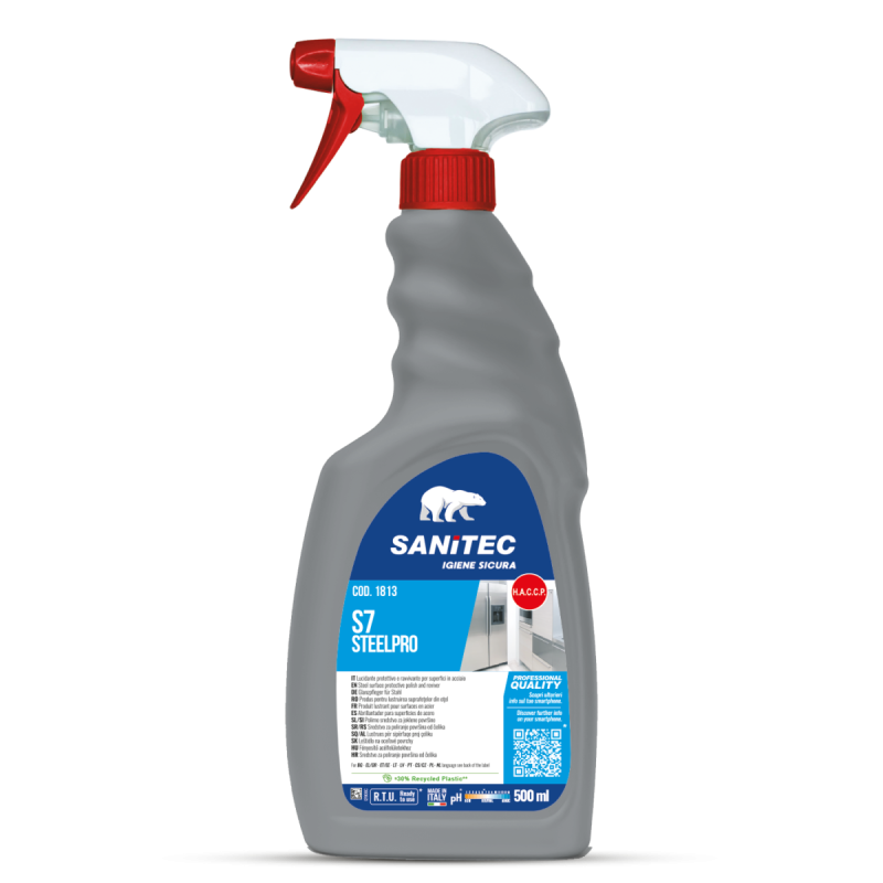 S7 SteelPro nerūsējošā tērauda pulēšanas līdzeklis , SANITEC, 500ml