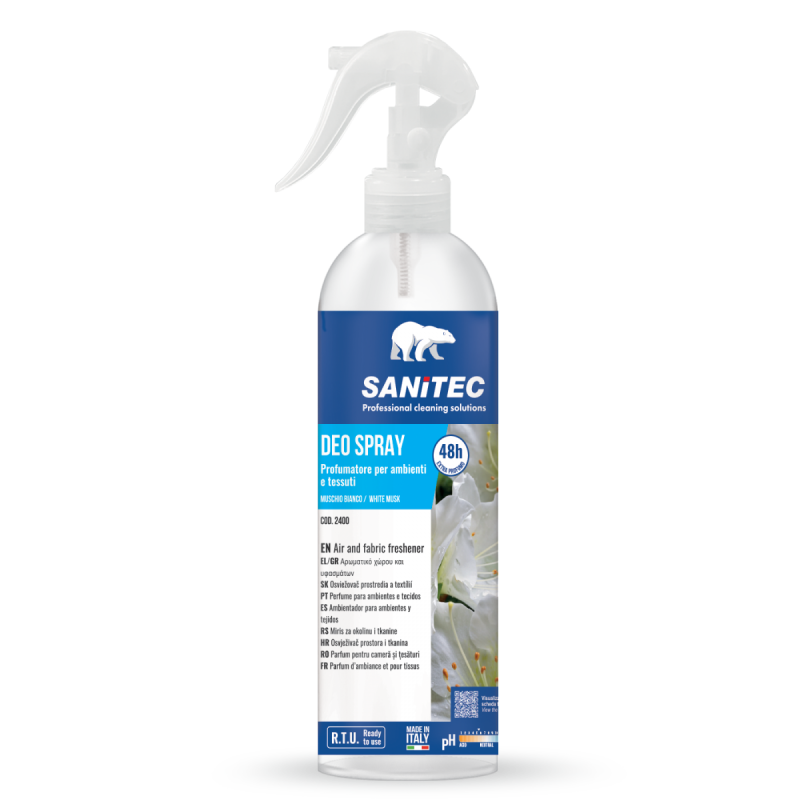 Gaisa atsvaidzinātājs ar smaku novēršanu, Sanitec, Muschio Bianco, 300ml