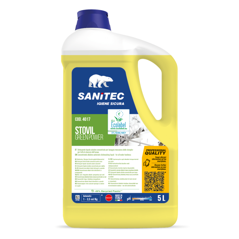Stovil Green Power, Ecolabel, mazgājamais līdzeklis trauku mašīnām, Sanitec, 5L
