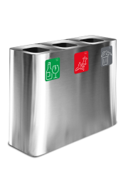Atkritumu tvertne šķirošanai, PURE STANDARD, nerūsējošā tērauda, 180L