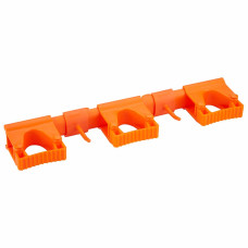 Inventāra turētāja sliede, 3 stiprinājumi un 2 āķi, oranža, 42cm