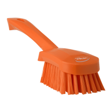 Birste ar īsu rokturi, cietiem sariem, oranža, 27cm