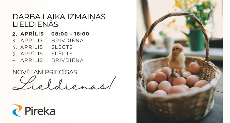 Darba laika izmaiņas Lieldienās